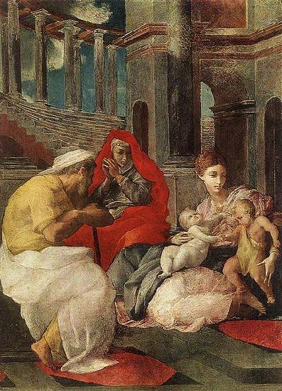 Francesco Primaticcio The Holy Family with Sts Elisabeth and John the Baptist Spain oil painting art